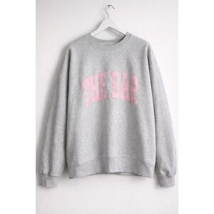 The Bar Varsity Woman Sweatshirt LT HEATHER GREY/BLUSH Size XL
